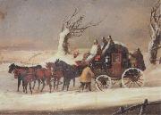 Henry Alken Jnr, The Bath To London Royalmail Coach in the snow